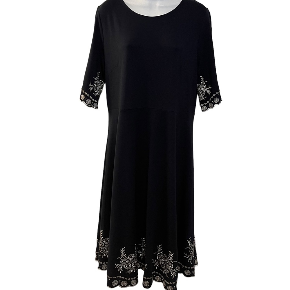 Miusol | Embroidered Navy Blue Dress